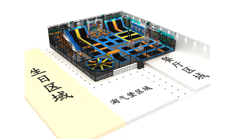 800 SQM Big Commercial Trampoline Equipment For Business For Sales